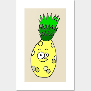 Sweet Smiling Pineapple Doodle Posters and Art